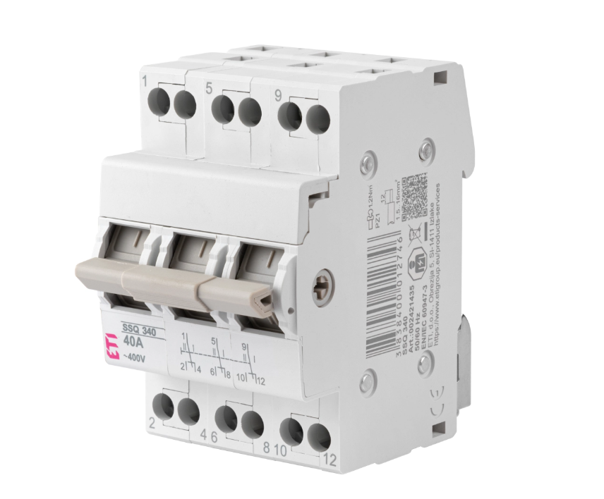 Перемикач навантаження ETI SSQ 340 “1-0-2”, 3p 40A