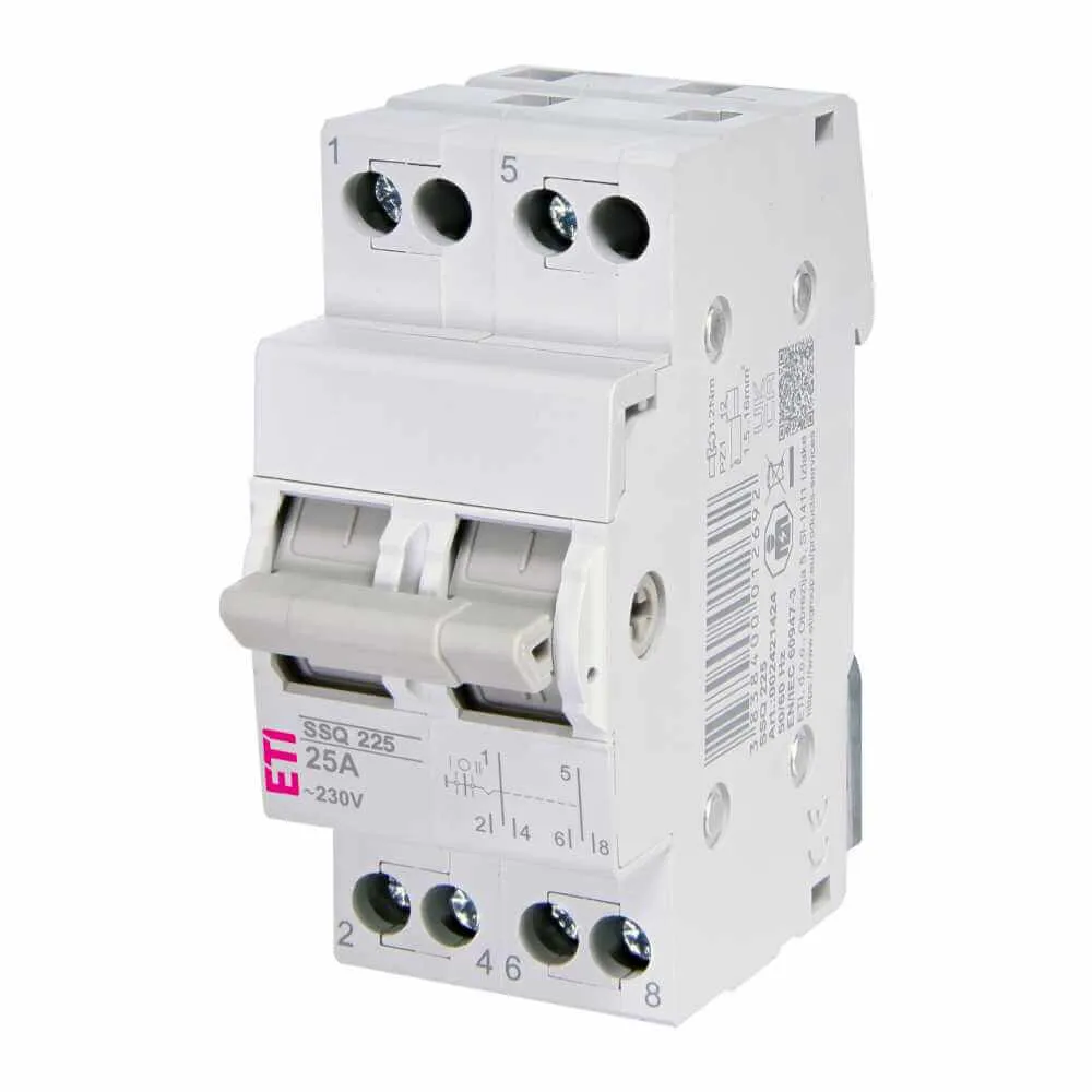 Перемикач навантаження ETI SSQ 225 “1-0-2”, 2p 25A
