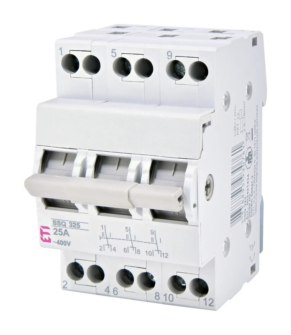 Перемикач навантаження ETI SSQ 325 “1-0-2”, 3p 25A