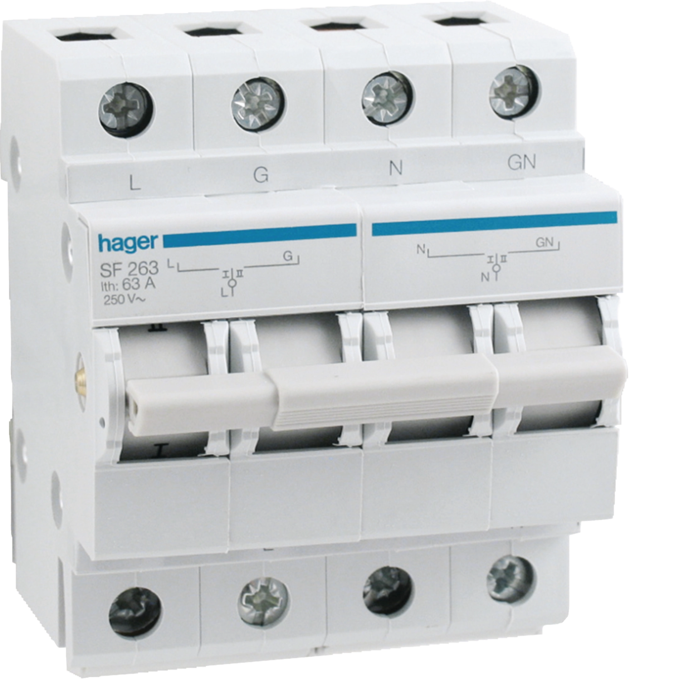Перемикач Hager SF263 230В/63A 4 полюсний